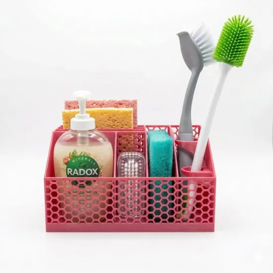 Luxe Kunststof Gootsteen Organizer - Universeel Rek voor Afwasmiddel & Borstels