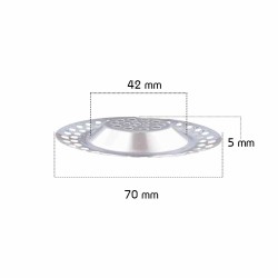 Gootsteen zeef middel  - Ø70 - 42mm -  ↕5mm - RVS vlak