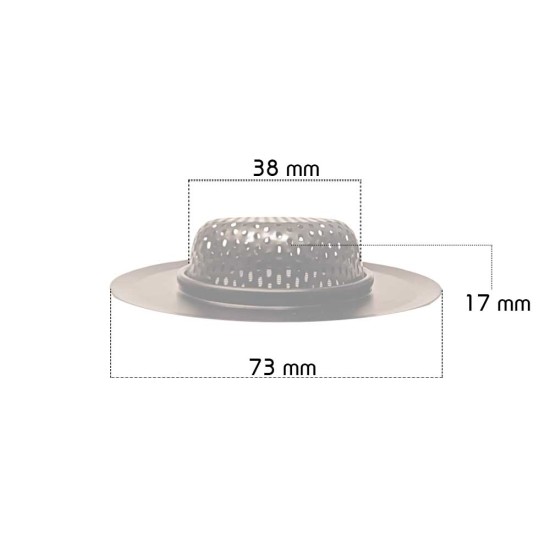 Gootsteen zeef middel -  Ø73 - 38mm - ↕17mm-  RVS zwart