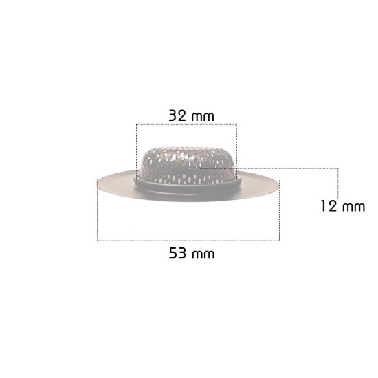 Gootsteen zeef klein -  Ø53 - 32mm - ↕12 mm-  RVS zwart