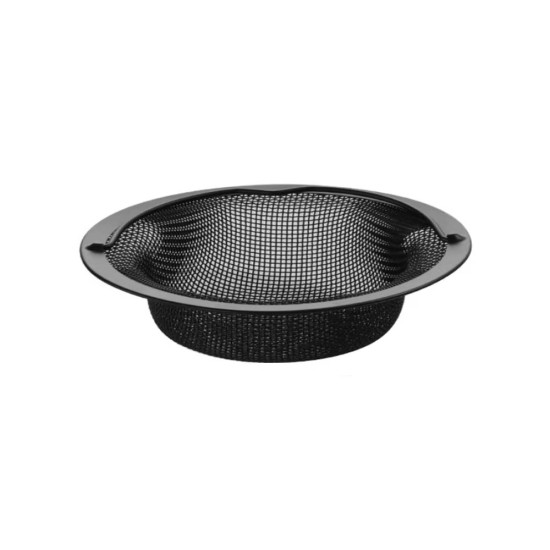 Gootsteen zeef groot - Ø110 - 75mm - ↕30mm  - Netje met stang diep zwart