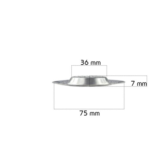 Gootsteen zeef middel - Ø75 - 42mm -  ↕7mm - RVS