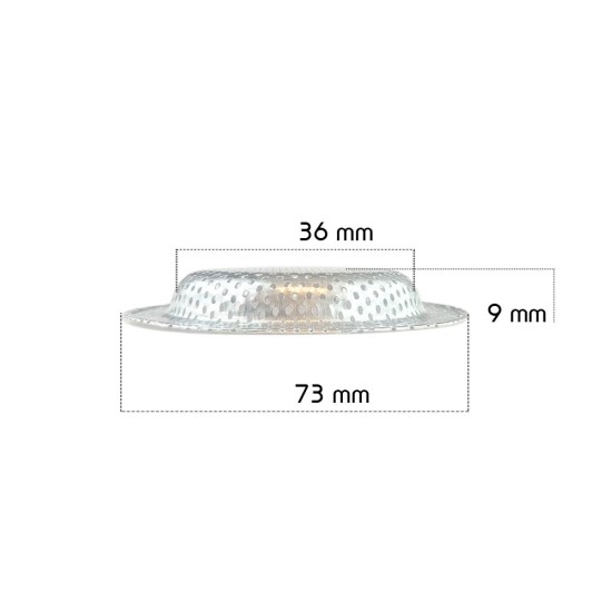 Gootsteen zeef middel - Ø74 - 43mm - ↕15mm - RVS  