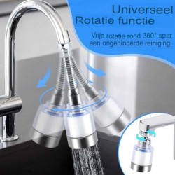 Kraan Opzetstuk - Flexibele Buis - waterbesparende kraankop- met waterfilter Deluxe