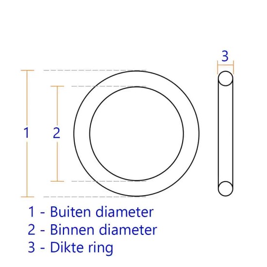 O-Ringen - 8 maten - 2mm