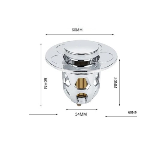 Universele Afvoerplug met Drukmechanisme  30-50 mm