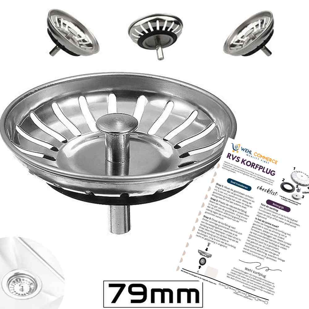 RVS korfplug Ø79 mm